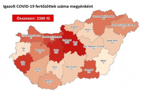 3380 főre nőtt a beazonosított fertőzöttek száma - Fejérben 339 igazolt eset van